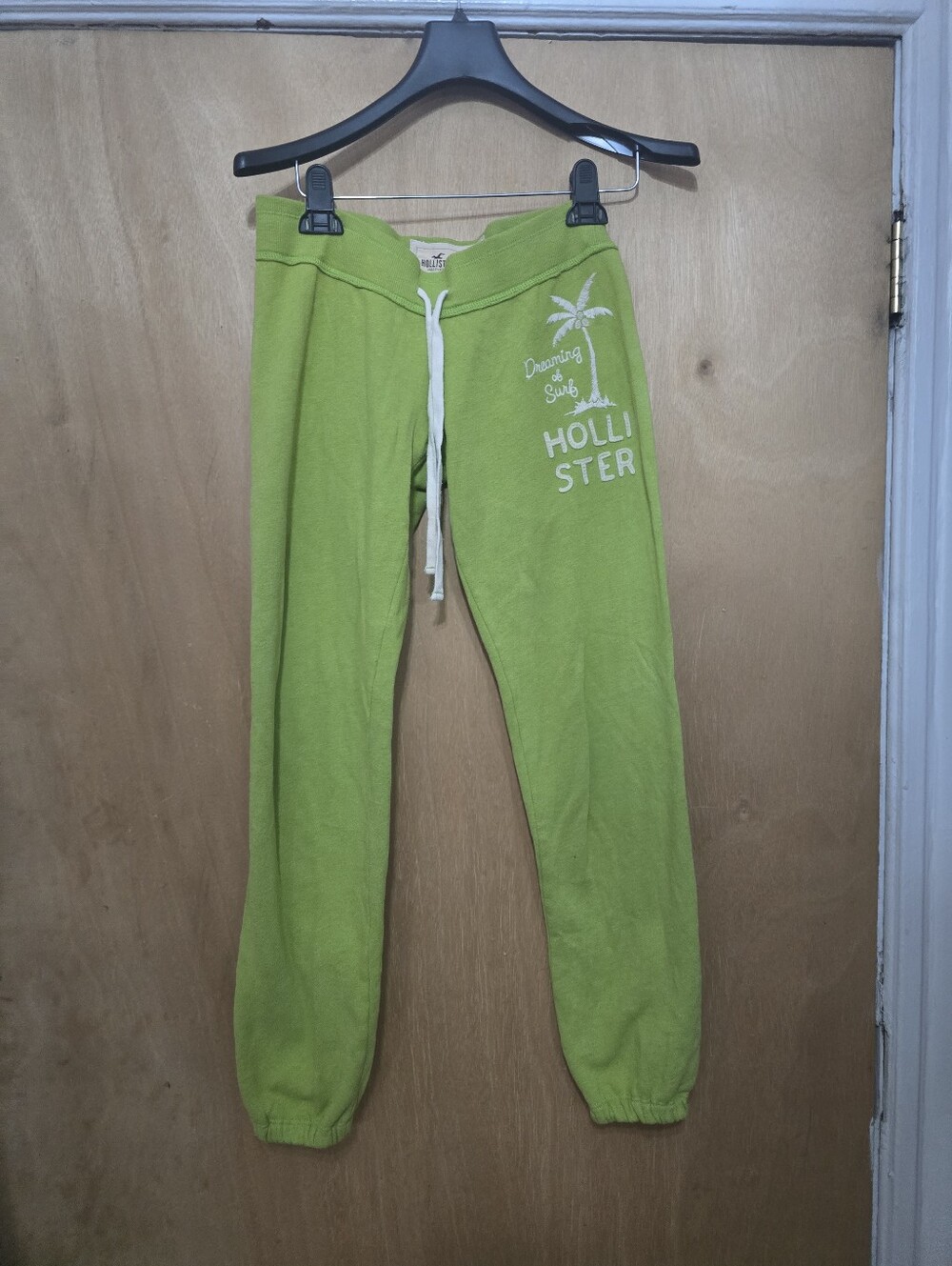 Hollister Womens Lime Green Drawstring Joggers